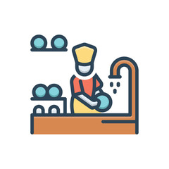 Color illustration icon for cleanliness standards