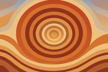Warm Brown & Orange Abstract Swirl Geometric Pattern