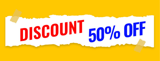 Bold Discount Banner Design 50 Percent Off Sale Promotion Vector