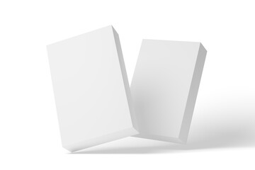 White blank cardboard package boxes mockup. Medicament 3d realistic box