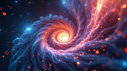 Vibrant spiral galaxy with cosmic dust and stars