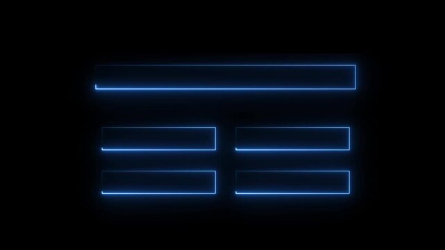 cyan color glowing online exam multiple choice screen animation template.