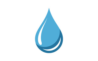 Single blue water drop icon symbol isolated on white background
