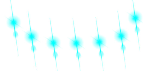 Aqua luminous light streak on transparent backdrop creates dynamic visual element with motion and futuristic feel for various design projects