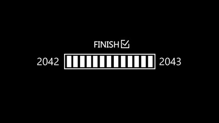 New year 2042 to 2043 loading concept. Loading bar from 2042 to 2043 new year transfer animation. New year loading bar animation. Year changing Progress.