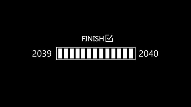 New year 2039 to 2040 loading concept. Loading bar from 2039 to 2040 new year transfer animation. New year loading bar animation. Year changing Progress.