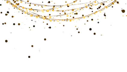 Festive golden string lights and bokeh for celebrations