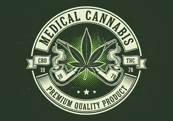 Medical Cannabis Premium Badge Vector