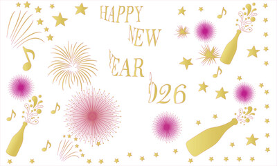Happy new year 2026 festive greeting design