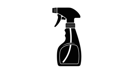 A simple black and white illustration of a spray bottle