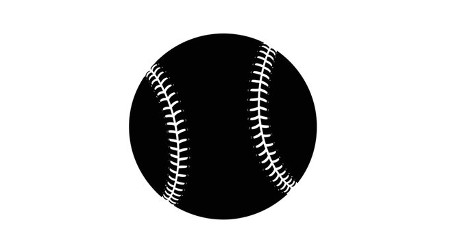 A stark black and white image showcasing a detailed baseball with visible stitching