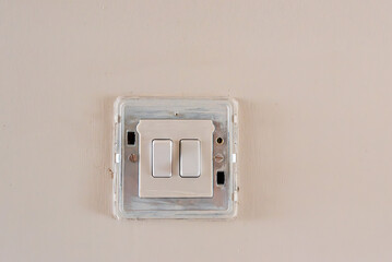 two gang light switch with the cover off