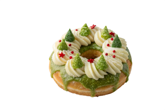 matcha donut isolated on white background - Powered by Adobe