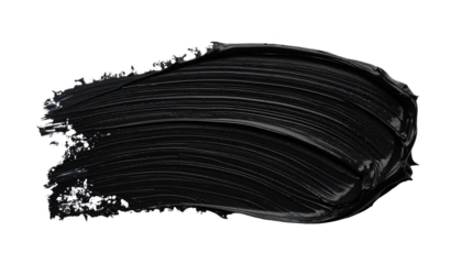 textured abstract black paint stroke isolated on transparent background, pngg