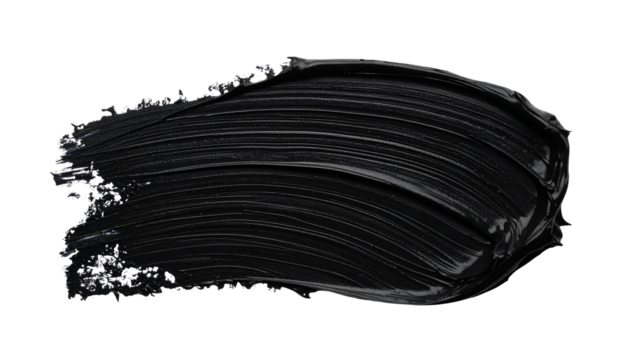 textured abstract black paint stroke isolated on transparent background, pngg - Powered by Adobe