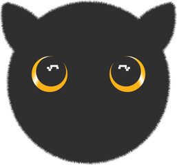 black cat face/ cat illustration/ cat minimalist design/ adorable cat/ monster cat/ cat silhouette 