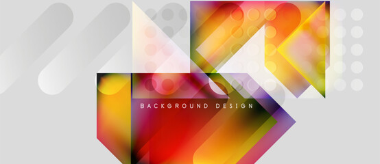 Abstract geometric pattern. Vibrant colors blend, creating dynamic visual effect. Modern design suitable for backgrounds, presentations.