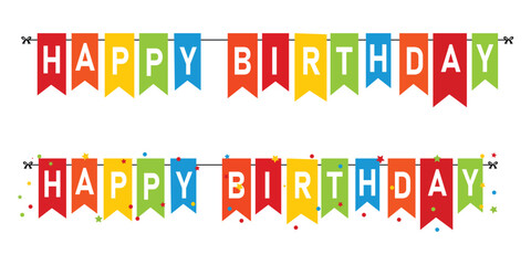 Colorful Happy Birthday Pennant Banner for Celebration Design