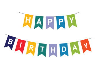 Colorful Happy Birthday Pennant Banner for Celebration Design
