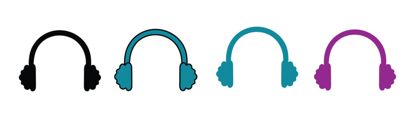 Set of Colorful Winter Earmuffs for Cold Weather