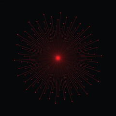 Abstract Red Radial Burst Design on Black Background