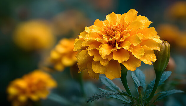 close up yellow marigold tagetes erecta flowers mexican aztec or african marigold yellow marigold flower texture french marigold tagetes patula flower