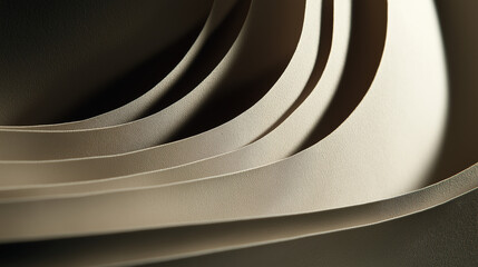 Minimalist Paper Curve Abstract Composition, Texture Design, Creative Material Art Graphic Design Element