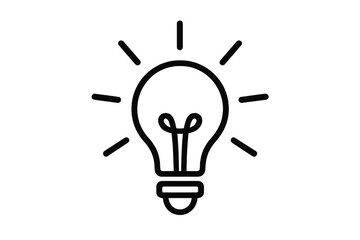 Light bulb icon generating sparks, visually representing concept of a new idea, inspiration, and bright insight