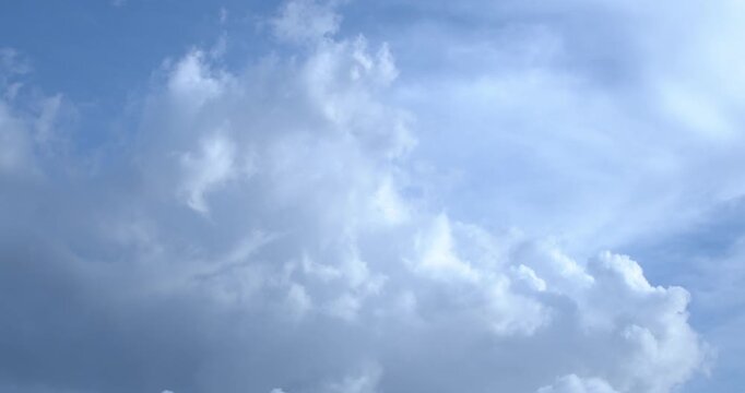 Clear sky, clouds drift like fog - Timelapse