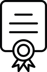 certificate web icon in outline style