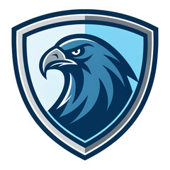 Obraz premium Storm Falcon Esport Mascot Logo Vector – Futuristic Sky Guardian Emblem with Solid Blue and Dark‑Grey Flat Design, Minimal Background, Modern Gaming Crest