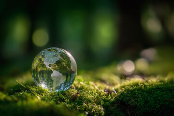 A sustainable future concept featuring green plants and eco friendly energy in nature. Symbols of growth, the environment, and renewable life.
