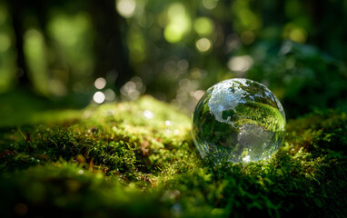 A sustainable future concept featuring green plants and eco friendly energy in nature. Symbols of growth, the environment, and renewable life.
