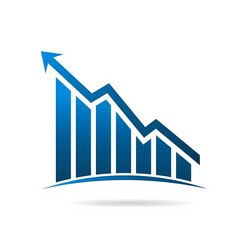 business graph with arrow