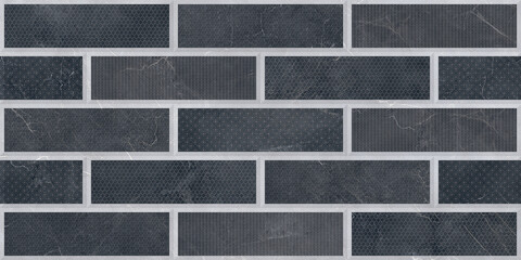 black and white brick wall