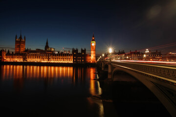 Obraz premium Big Ben and House of Parliament at night, London, United Kingdom