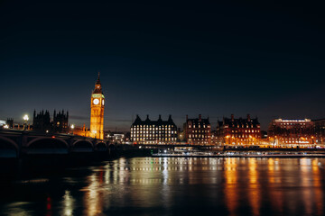 Fototapeta premium Big Ben and House of Parliament at night, London, United Kingdom