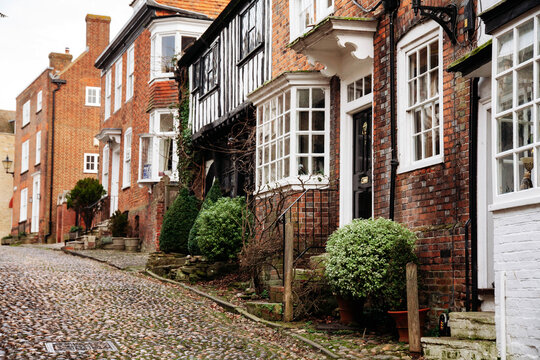 A beautiful cobbled street in the historic town of Rye in East Sussex