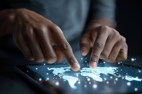 Modern digital technology device showcasing innovative touchscreen interface and advanced connectivity solutions for seamless digital communication and cybersecurity in a futuristic design