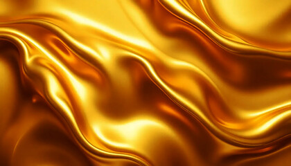 Luxurious metallic fluid background featuring gold and bronze reflective tones, ideal for branding and digital advertising.
