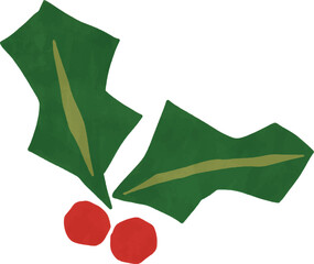 Red Cherry Paper Cut Christmas Icon Elements