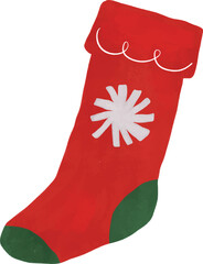 Sock Paper Cut Christmas Icon Elements