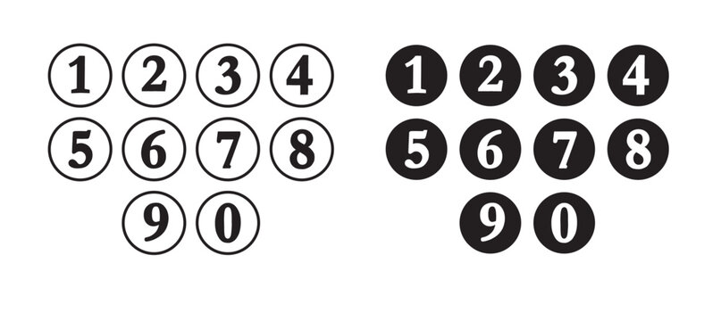 Bullet points number set. Colorful list markers from 1 to 9. Vector design elements set for modern infographic element.
