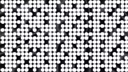 Monochrome pixel dots flashing rhythmically with a retro glitch vibe, forming a hypnotic digital motion perfect - Powered by Adobe