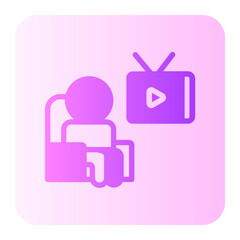 Obraz premium tv watching gradient icon