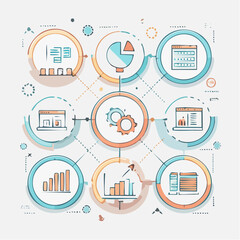 Project Management Workflow Icon Set Illustrating Steps & Stages of Development