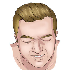 Smiling Squint Face – Relief Expression Meme Art