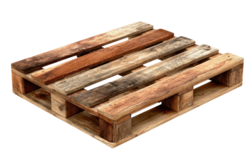 Rustic wooden pallet, planks showing wear and age
