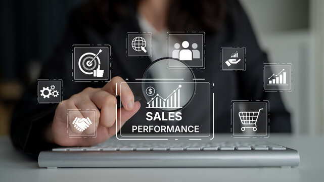 Digital sales performance dashboard showing sales performance metrics, performance trends, sales performance analytics, and sales improvement in business context. Spline