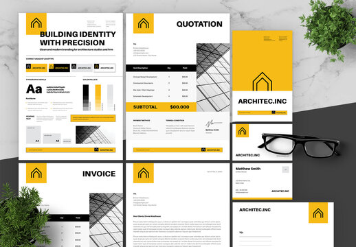 Yellow And Black Brand Guidelines Architec Service 